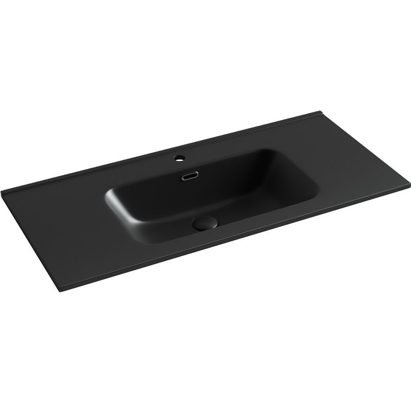 Раковина накладная Ceramica Nova Element CN7003MB 101x46.5 (черный матовый), без донного клапана