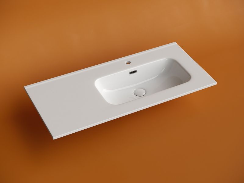 Раковина накладная Ceramicanova Element CN7003R 101x46.5 (белый), без донного клапана, правая