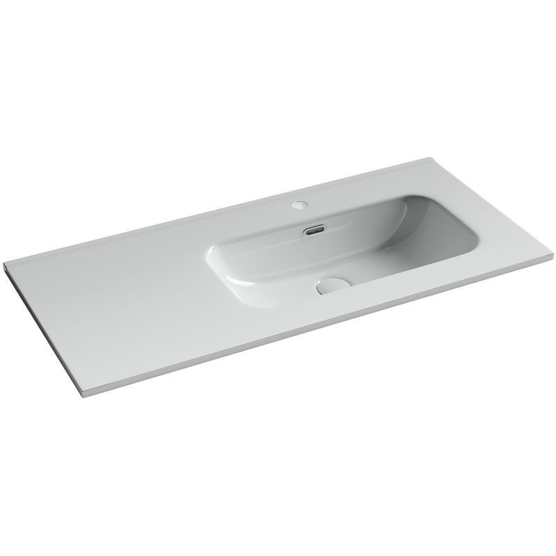 Раковина накладная Ceramicanova Element CN7003R 101x46.5 (белый), без донного клапана, правая