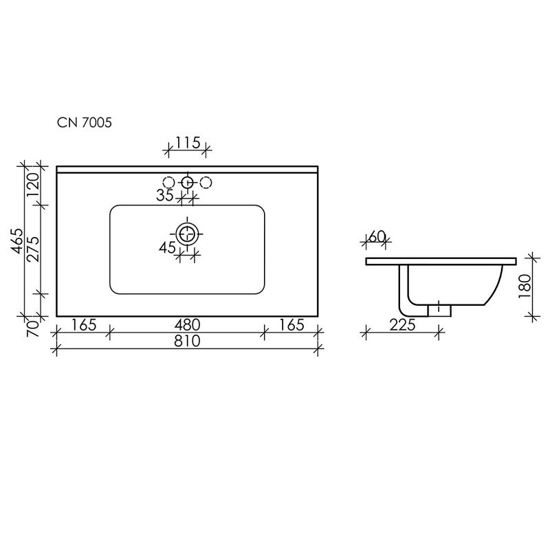 Раковина накладная Ceramica Nova Element CN7005MB 81x46.5 (черный матовый), без донного клапана
