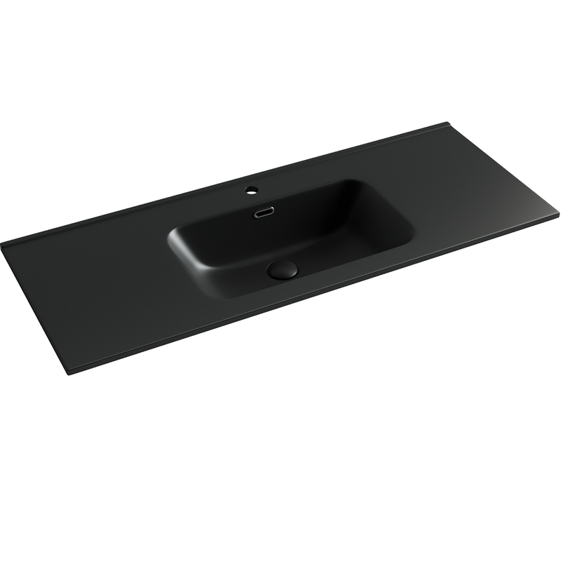 Раковина накладная Ceramica Nova Element CN7006MB 121x46.5 (черный матовый), без донного клапана