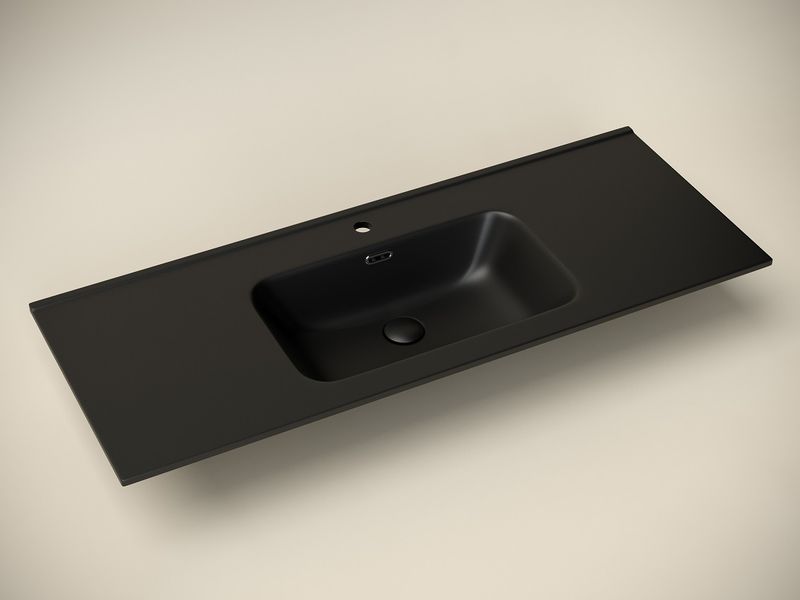 Раковина накладная Ceramica Nova Element CN7006MB 121x46.5 (черный матовый), без донного клапана