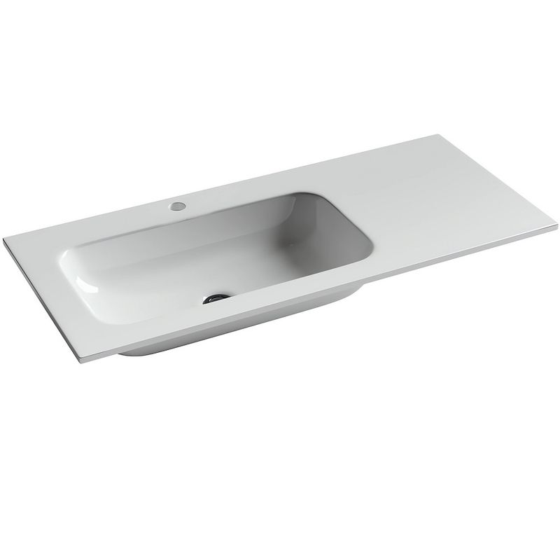 Раковина накладная Ceramica Nova Грация (Grace) CN7014 101x45.7 (белый глянцевый), чаша слева
