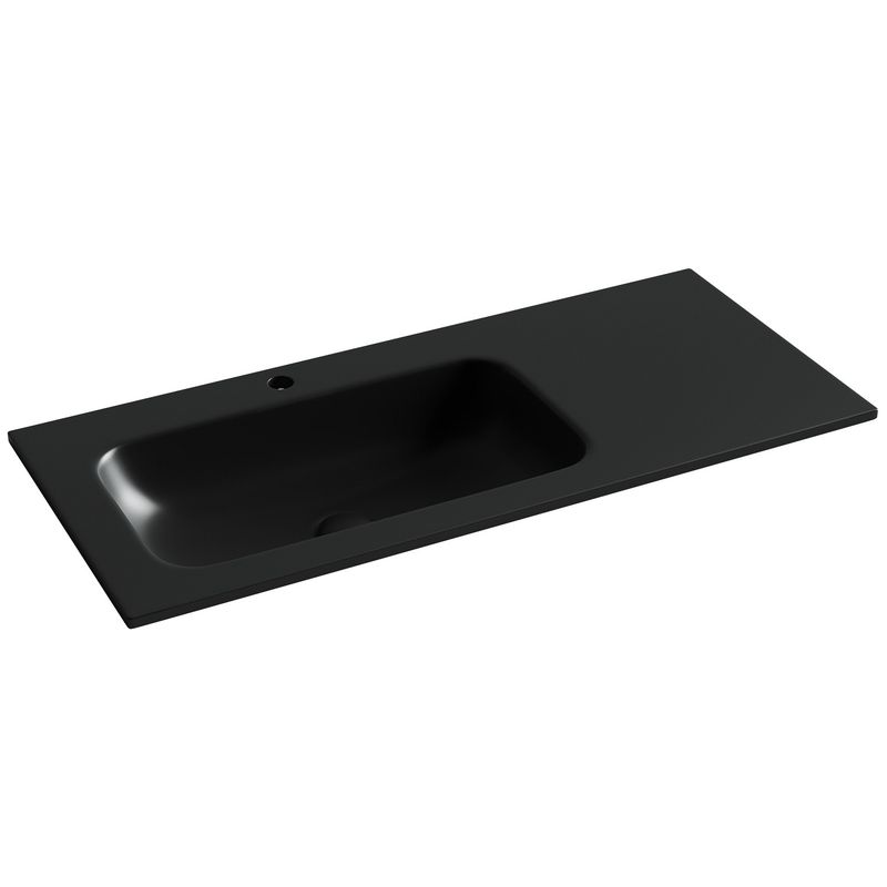 Раковина накладная Ceramica Nova Грация (Grace) CN7014MB 101x45.7 (черный матовый), чаша слева