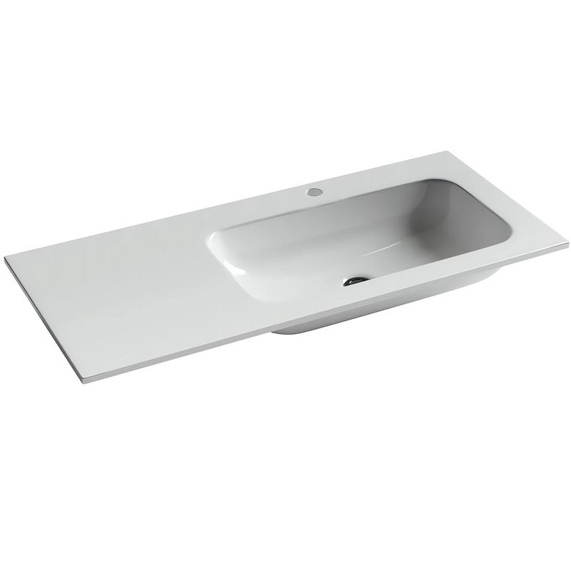 Раковина накладная Ceramica Nova Грация (Grace) CN7015 101x45.7 (белый глянцевый), чаша справа