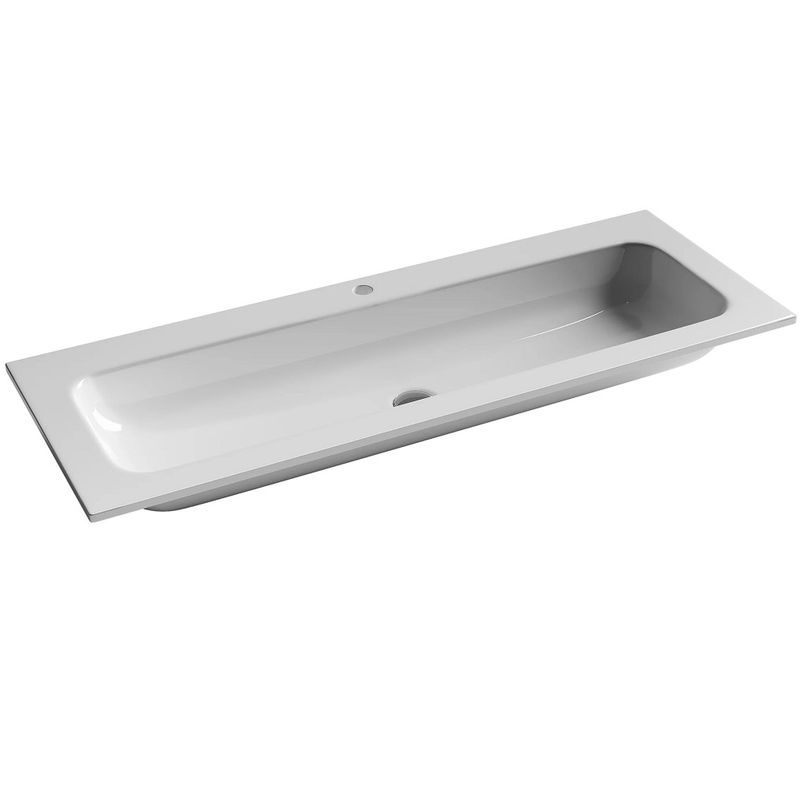 Раковина накладная Ceramica Nova Element CN7017 121x45.7 (белый глянцевый), без донного клапана