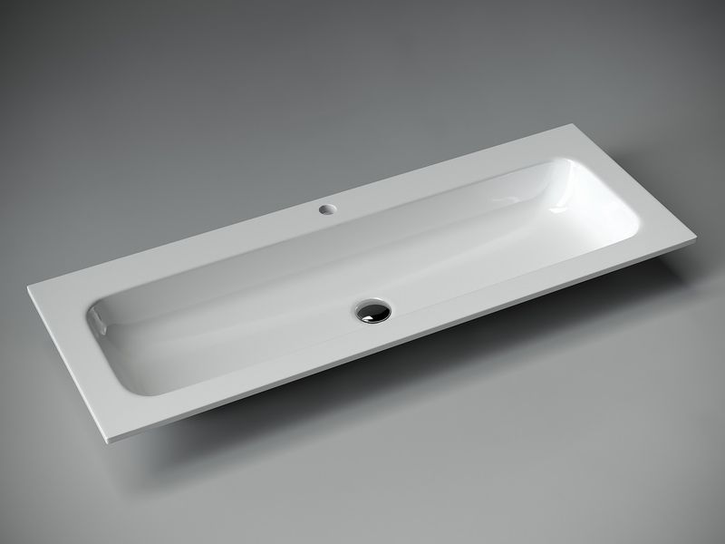 Раковина накладная Ceramica Nova Element CN7017 121x45.7 (белый глянцевый), без донного клапана