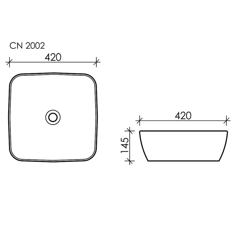 Раковина накладная Ceramica Nova Form CN2002 42x42 (белый), без донного клапана 
