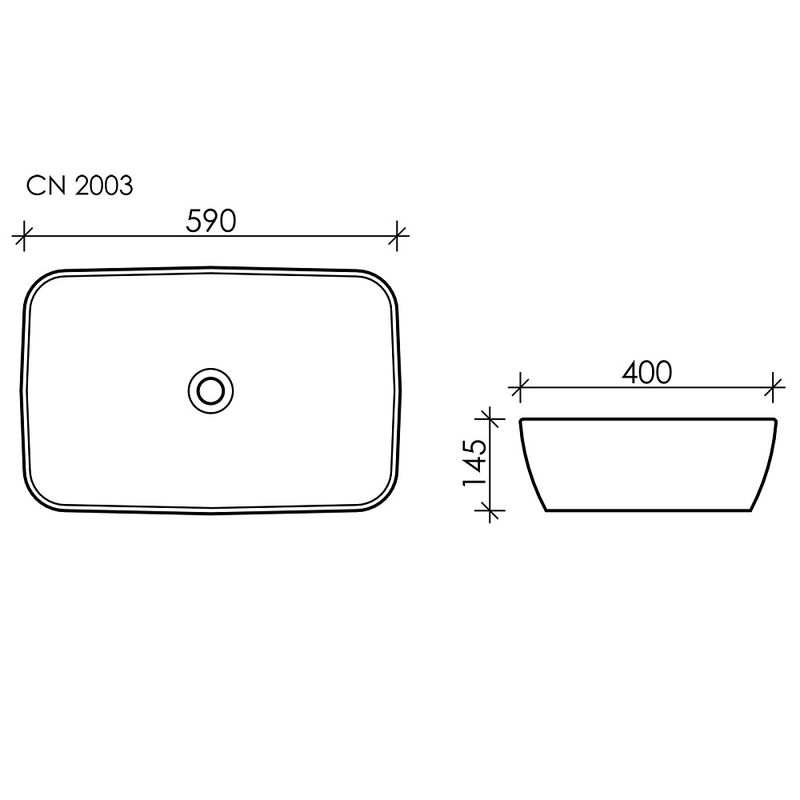 Раковина накладная Ceramica Nova Form CN2003 59x40 (белый), без донного клапана
