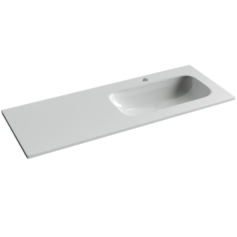 Раковина накладная Ceramica Nova Грация (Grace) CN7021 121x45.7 (белый глянцевый), чаша справа