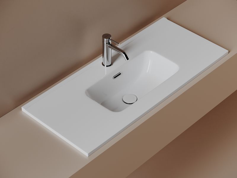 Раковина накладная Ceramicanova Compact (Компакт) CN7030 91x39.5x17 (белый глянцевый)