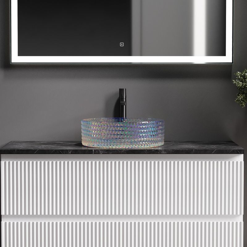 Раковина накладная Ceramicanova Cristal CN6059 36x36x11.2 (неон), без донного клапана