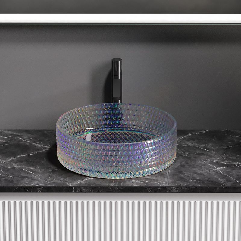 Раковина накладная Ceramicanova Cristal CN6059 36x36x11.2 (неон), без донного клапана