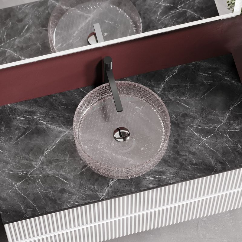Раковина накладная Ceramicanova Cristal CN6061 36x36x11.2 (розовый), без донного клапана