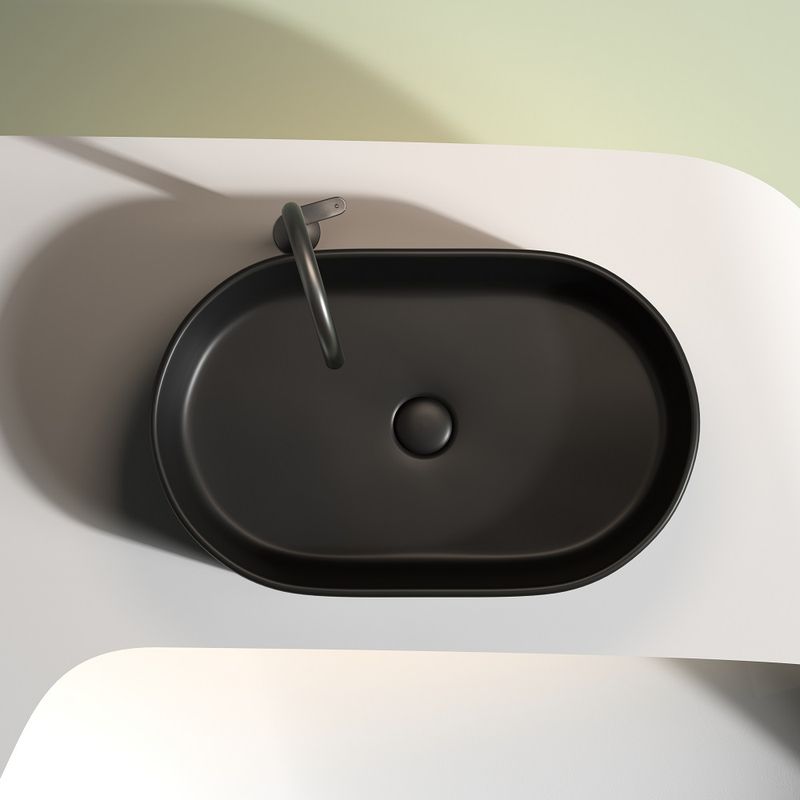 Раковина накладная Ceramicanova Element CN6048MB 60x38x12.2 (черный матовый), без донного клапана
