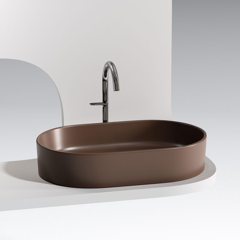 Раковина накладная Ceramicanova Element CN6048MDB 60x38x12.2 (темный коричневый матовый), без донного клапана