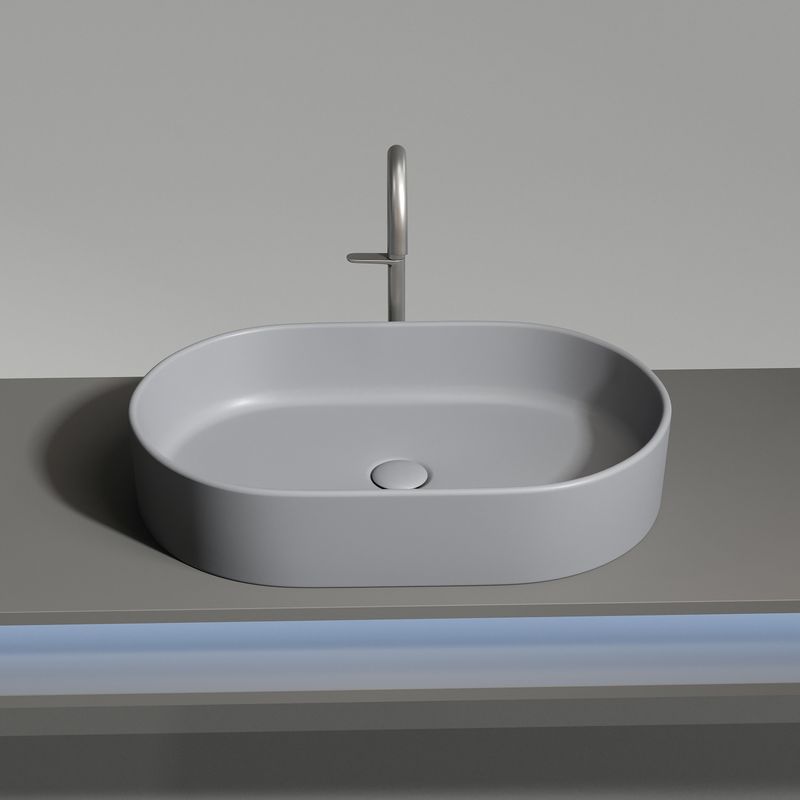 Раковина накладная Ceramicanova Element CN6048MH 60x38x12.2 (антрацит матовый), без донного клапана