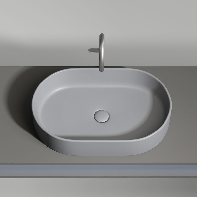 Раковина накладная Ceramicanova Element CN6048MH 60x38x12.2 (антрацит матовый), без донного клапана