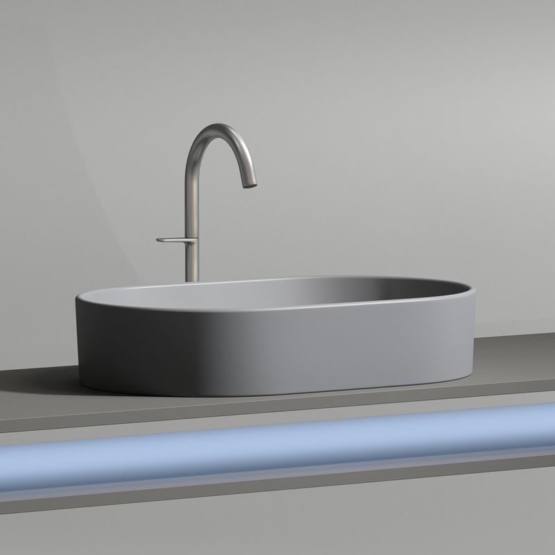 Раковина накладная Ceramicanova Element CN6048MH 60x38x12.2 (антрацит матовый), без донного клапана