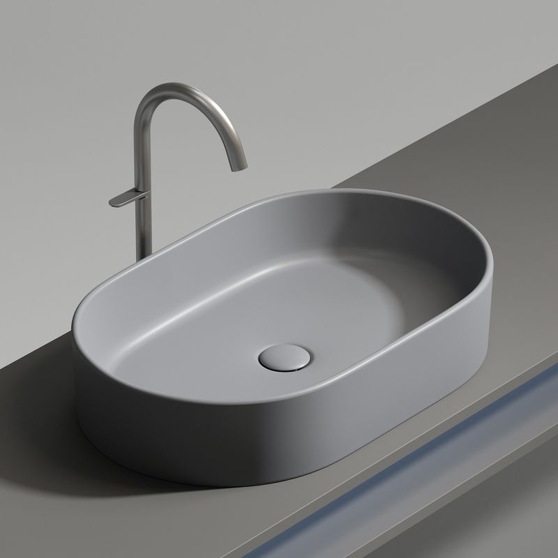 Раковина накладная Ceramicanova Element CN6048MH 60x38x12.2 (антрацит матовый), без донного клапана