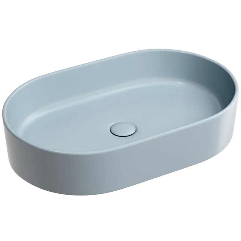 Раковина накладная Ceramicanova Element CN6048MHL 60x38x12.2 (серо-голубой матовый), без донного клапана