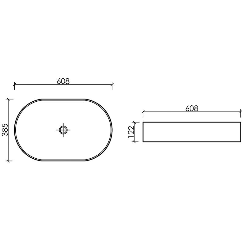 Раковина накладная Ceramicanova Element CN6048MW  60x38x12.2 (белый матовый), без донного клапана