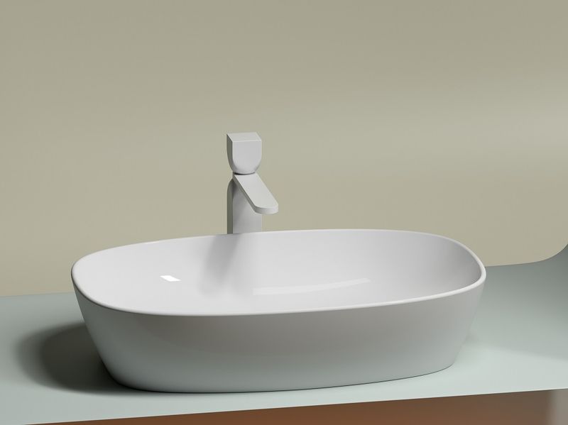 Раковина накладная Ceramicanova Element CN6049 60x38x13.8 (белый глянцевый), без донного клапана