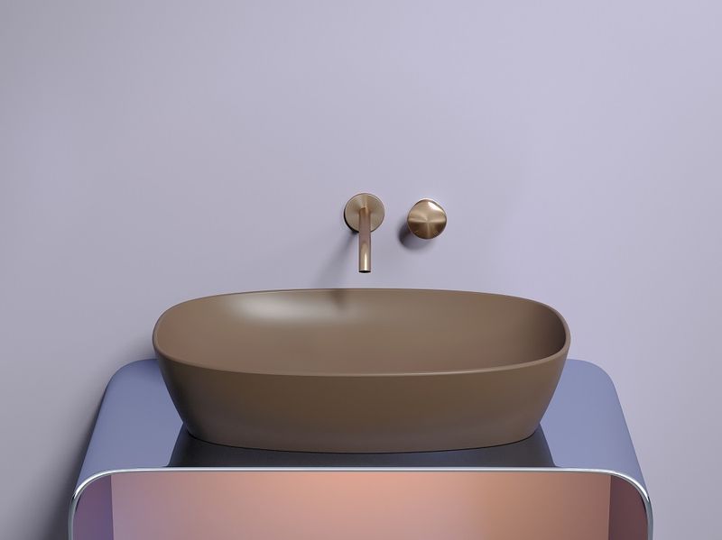 Раковина накладная Ceramicanova Element CN6049MDB 60x38x13.8 (темно-коричневый матовый), без донного клапана
