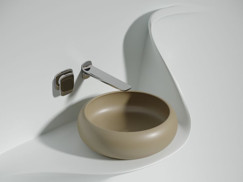 Раковина накладная Ceramicanova Element CN6050MC 36x36x12 (капучино матовый), без донного клапана