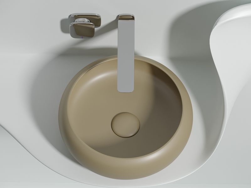 Раковина накладная Ceramicanova Element CN6050MC 36x36x12 (капучино матовый), без донного клапана