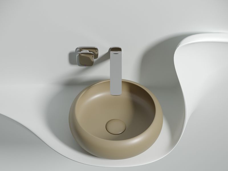 Раковина накладная Ceramicanova Element CN6050MC 36x36x12 (капучино матовый), без донного клапана