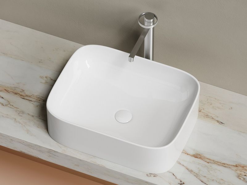 Раковина накладная Ceramicanova Element CN6052 50.5x38x15 (белый глянцевый), без донного клапана