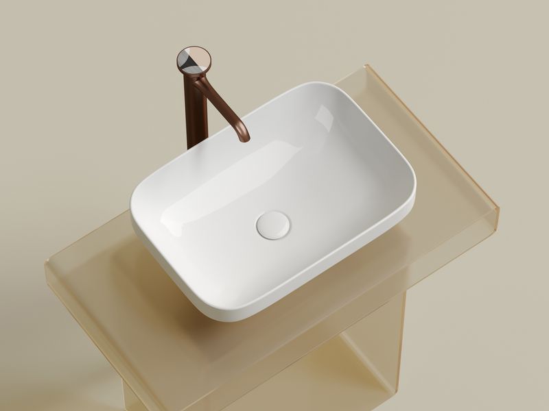 Раковина накладная Ceramicanova Element CN6055 50x35.9x14.5 (белый глянцевый), без донного клапана