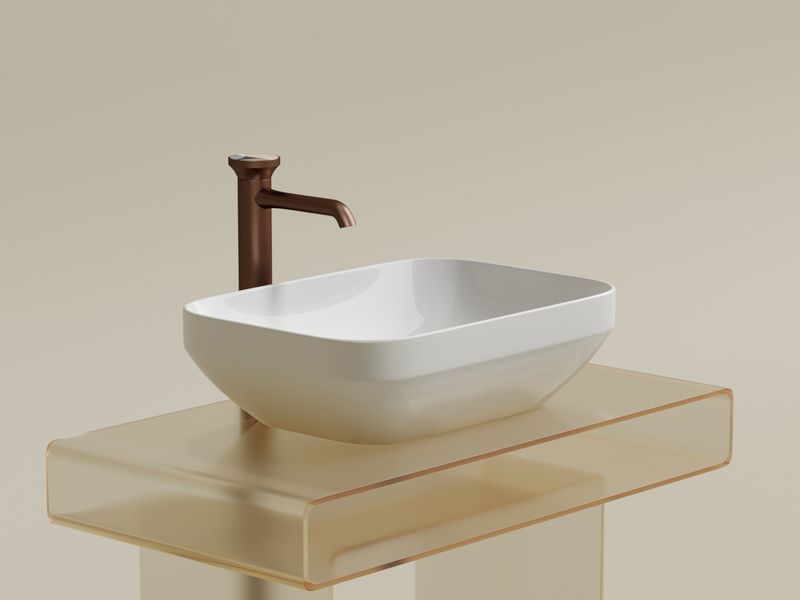 Раковина накладная Ceramicanova Element CN6055 50x35.9x14.5 (белый глянцевый), без донного клапана