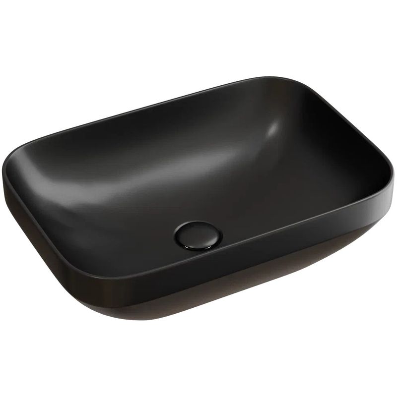 Раковина накладная Ceramicanova Element CN6055MB 50x35.9x14.5 (черный матовый), без донного клапана