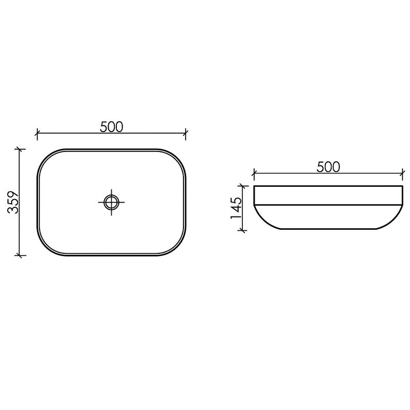 Раковина накладная Ceramicanova Element CN6055MW 50x35.9x14.5 (белый матовый), без донного клапана