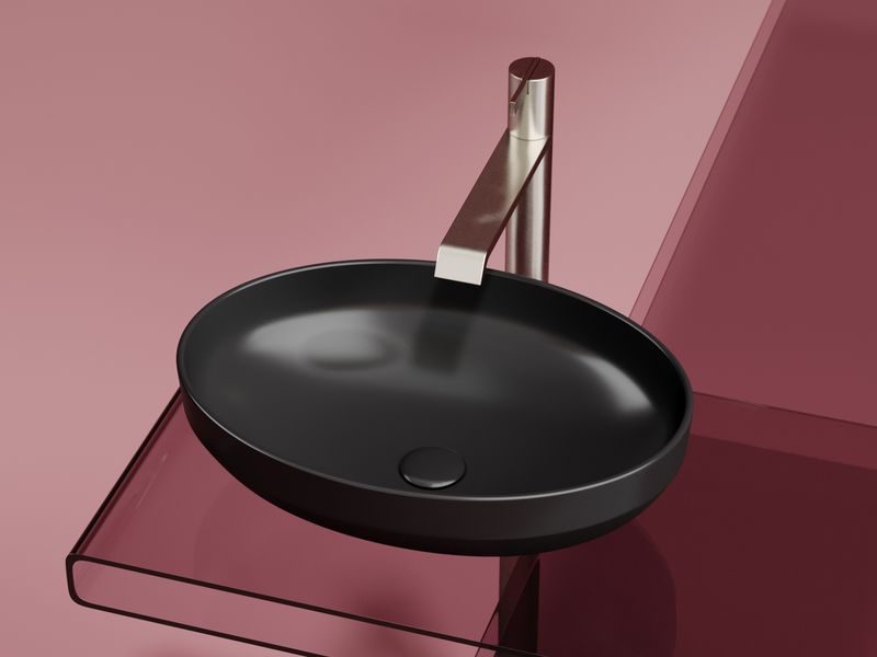 Раковина накладная Ceramicanova Element CN6056MB 50.2x36.3x14.5 (черный матовый), без донного клапана