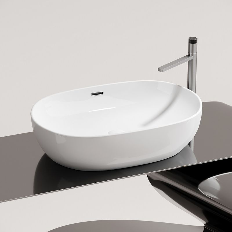 Раковина накладная Ceramicanova Element CN6064 61x42x15.5 (белый), со сливом-переливом