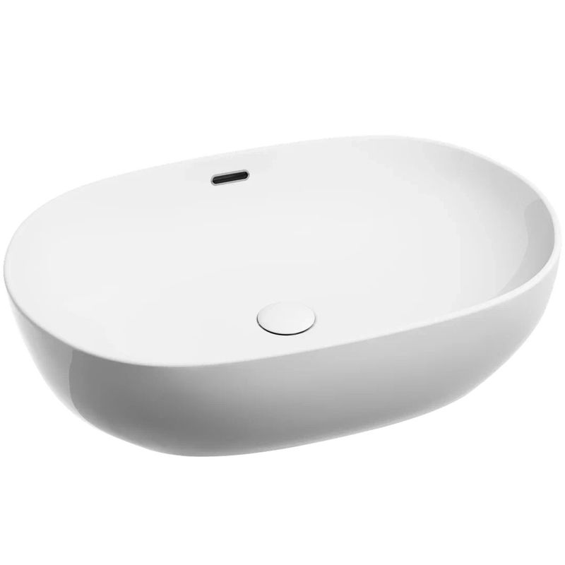 Раковина накладная Ceramicanova Element CN6064 61x42x15.5 (белый), со сливом-переливом