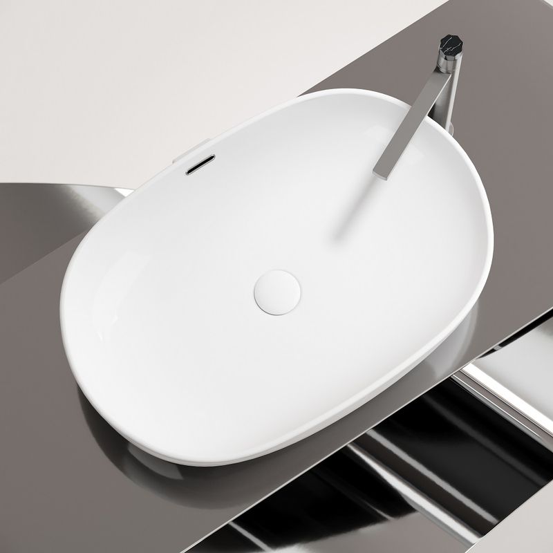 Раковина накладная Ceramicanova Element CN6064 61x42x15.5 (белый), со сливом-переливом