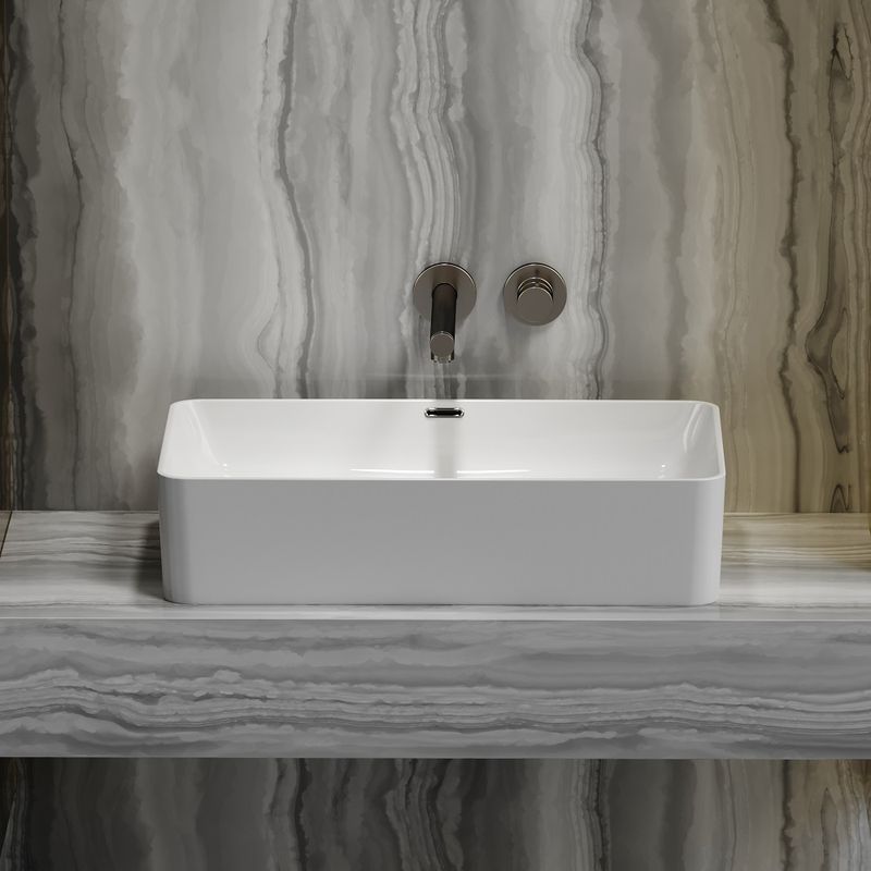 Раковина накладная Ceramicanova Element CN6065 60.5x38.5x14 (белый), со сливом-переливом