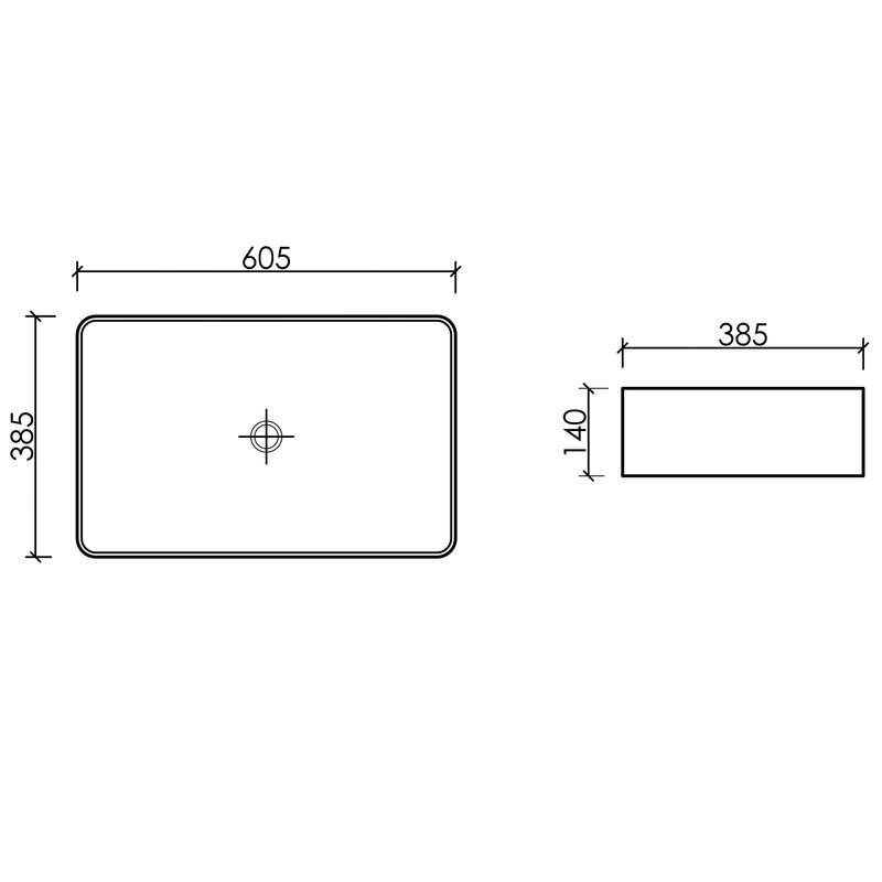 Раковина накладная Ceramicanova Element CN6065 60.5x38.5x14 (белый), со сливом-переливом