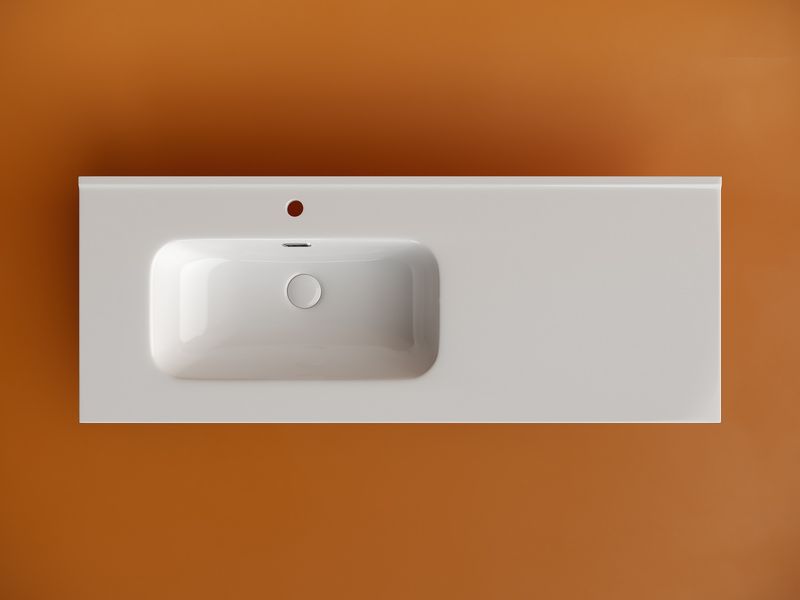 Раковина накладная Ceramicanova Element CN7006L 121x46.5x18 (белый), без донного клапана, левая
