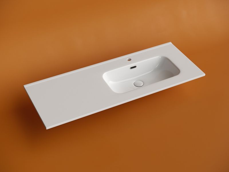 Раковина накладная Ceramicanova Element CN7006R 121x46.5x18 (белый), без донного клапана, правая