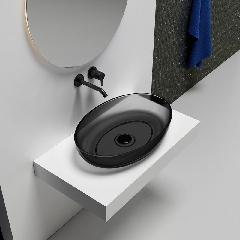 Раковина накладная Abber Kristall AT2801Onyx 60х40х13 (черный)