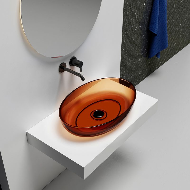 Раковина накладная Abber Kristall AT2801Opal 60х40х13 (коричневый)