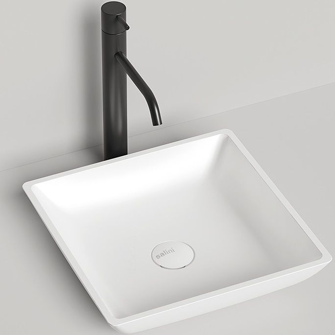 Раковина накладная Salini Callista S-Stone 1101208SM 37.5x37.5x8.5 (белый матовый), без донного клапана