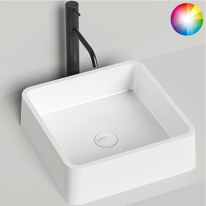 Раковина накладная Salini Gloria S-Stone 1102202MF 41.5x41.5x12.5 (покраска RAL полностью, матовый),  без донного клапана