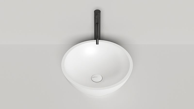 Раковина накладная Salini Gloria S-Stone 1102203M 41.5x41.5x15 (белый матовый),  без донного клапана