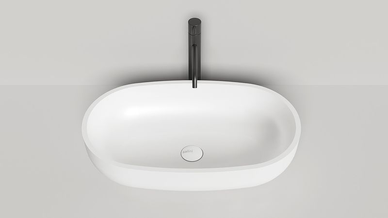 Раковина накладная Salini Gloria S-Stone 1102205M 64x38.5x14.5 (белый матовый), без донного клапана